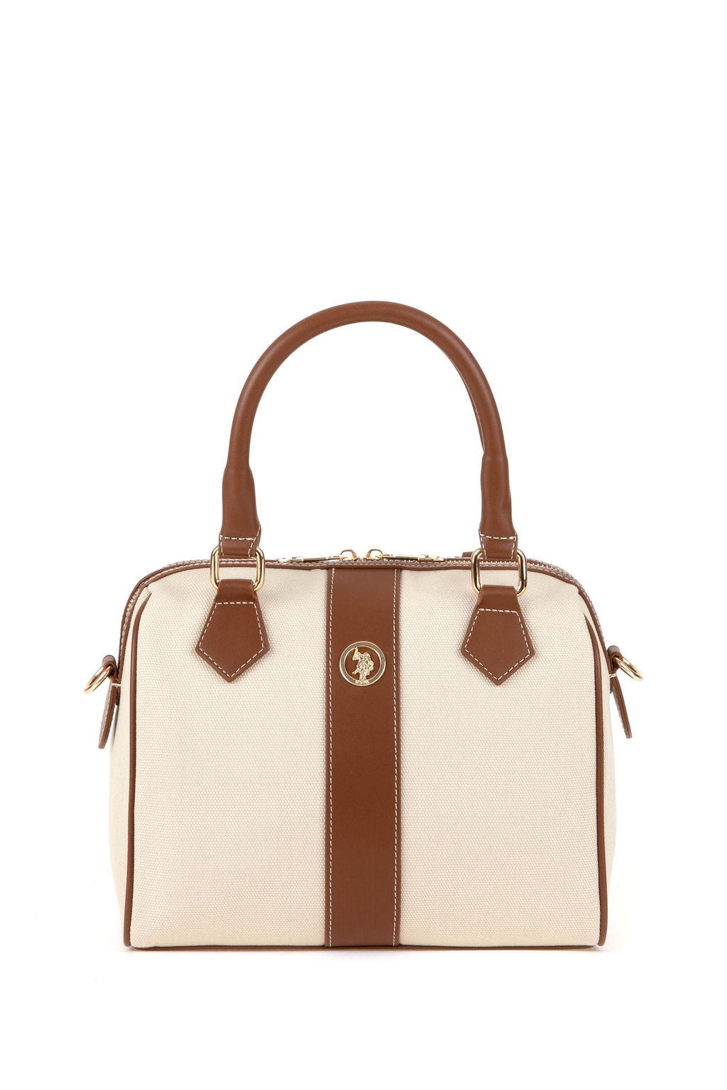 Женская сумка на плечо из плотной ткани кремового цвета Неожиданная скидка в корзине - U.s. polo assn фото 3