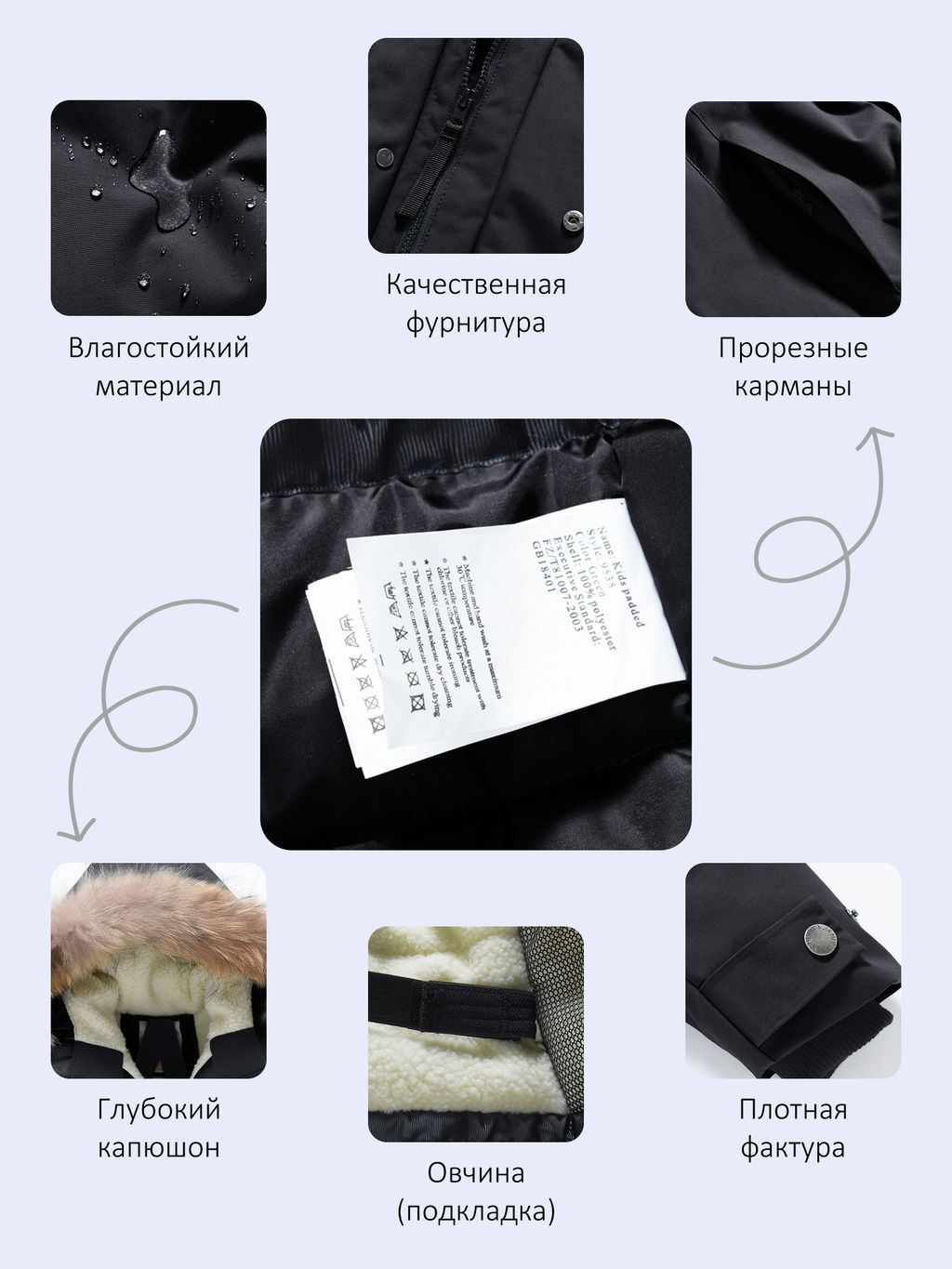 Парка зимняя подростковая для мальчика с капюшоном и мехом черного цвета 9535Ch - Valianly фото 24