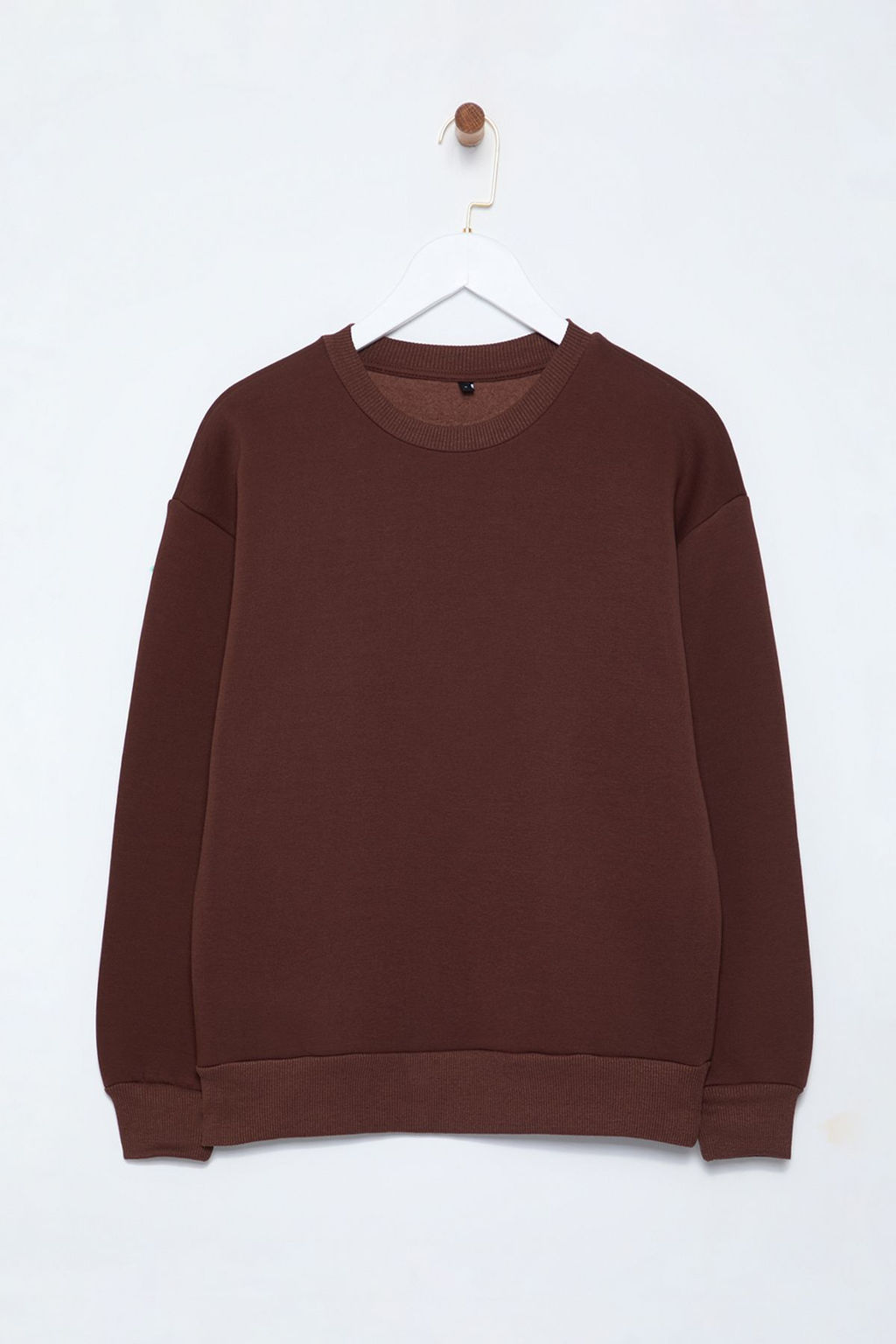 TRENDYOLMILLA Siyah Kal?n Ici Polarl? Regular/Normal Kal?p Bisiklet Yaka Basic Orme Sweatshirt TWOAW24SW00101  фото 25