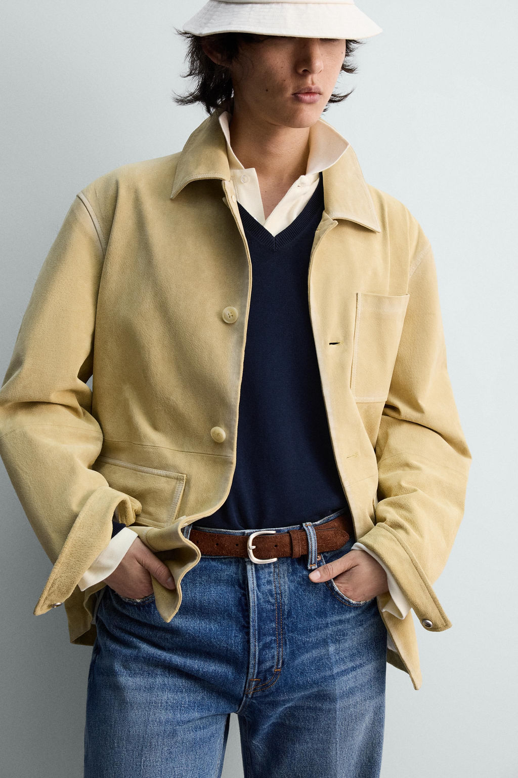 LIMITED EDITION SPLIT SUEDE LEATHER BELT - Zara фото 2