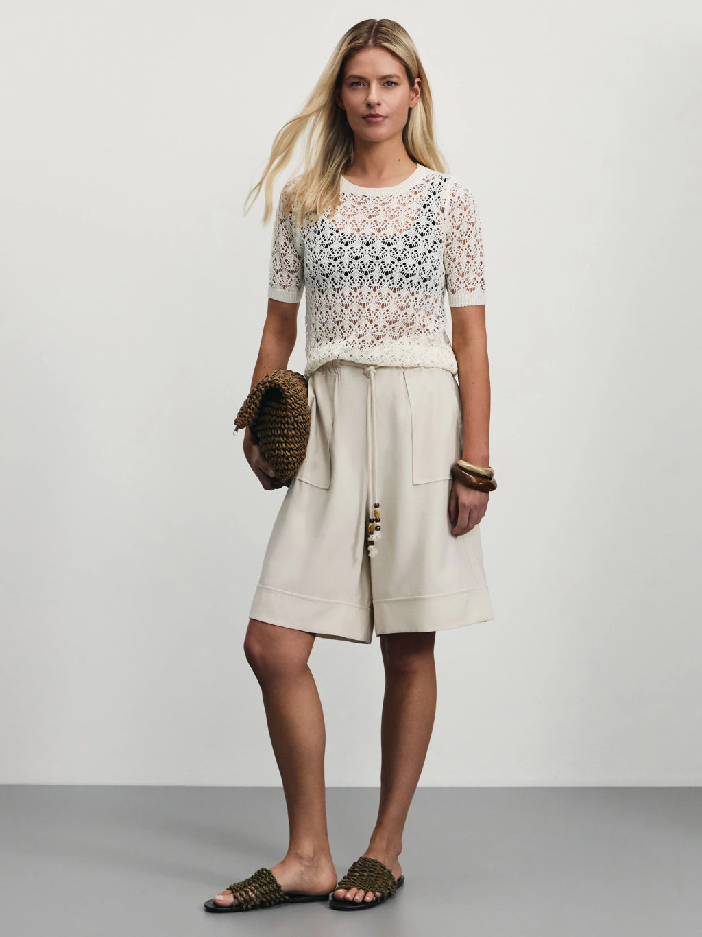 Джемпер ажурной вязки из вискозы / Zarina  фото 2