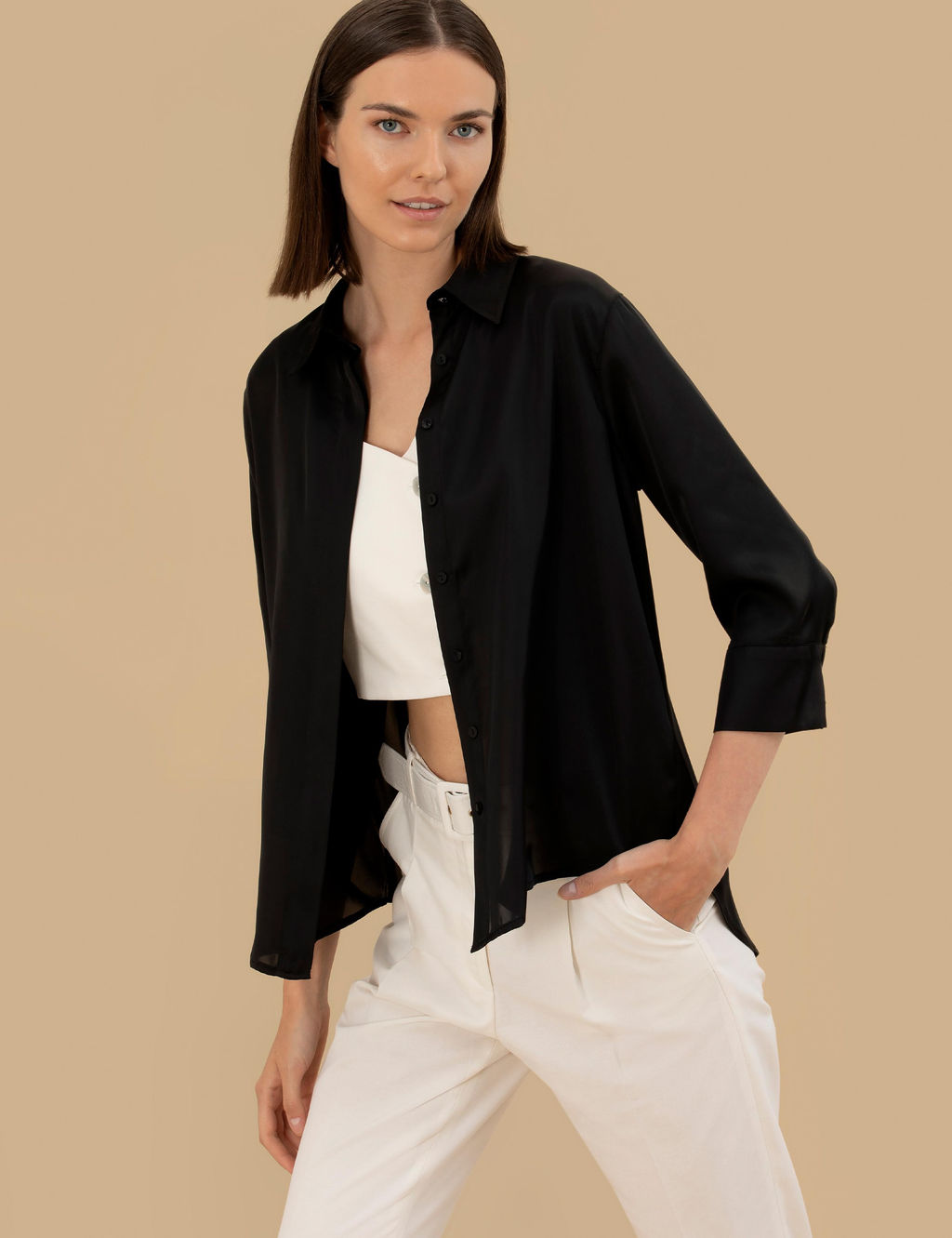 Siyah Comfort Fit Saten G_mlek - Pierre cardin фото 2