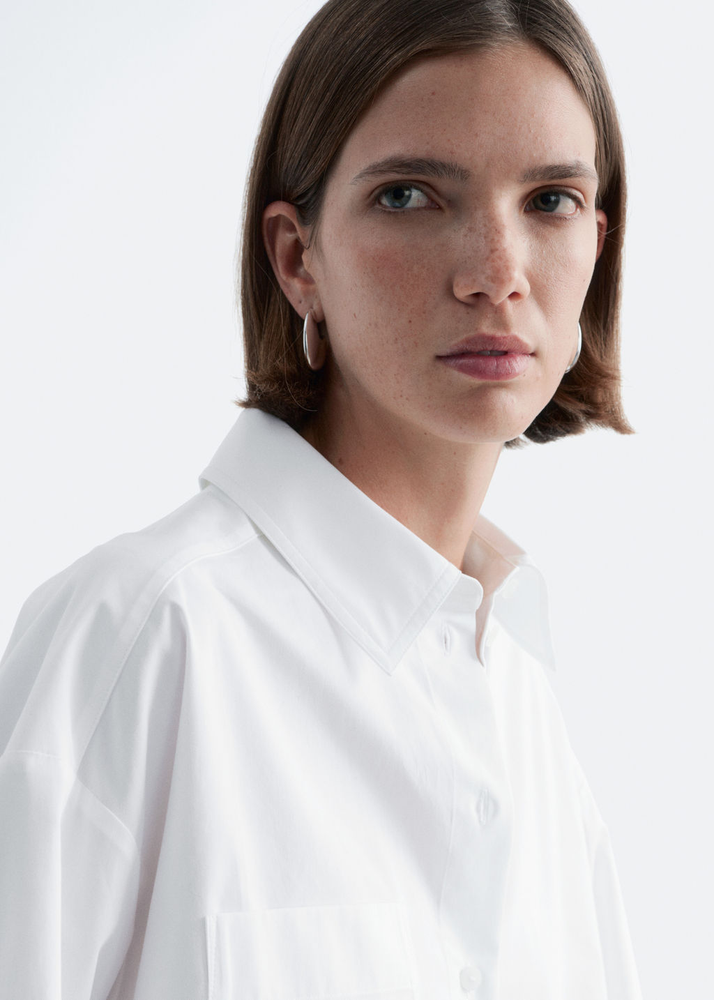 Camisa de algod?n recortada de corte holgado - H&m фото 3
