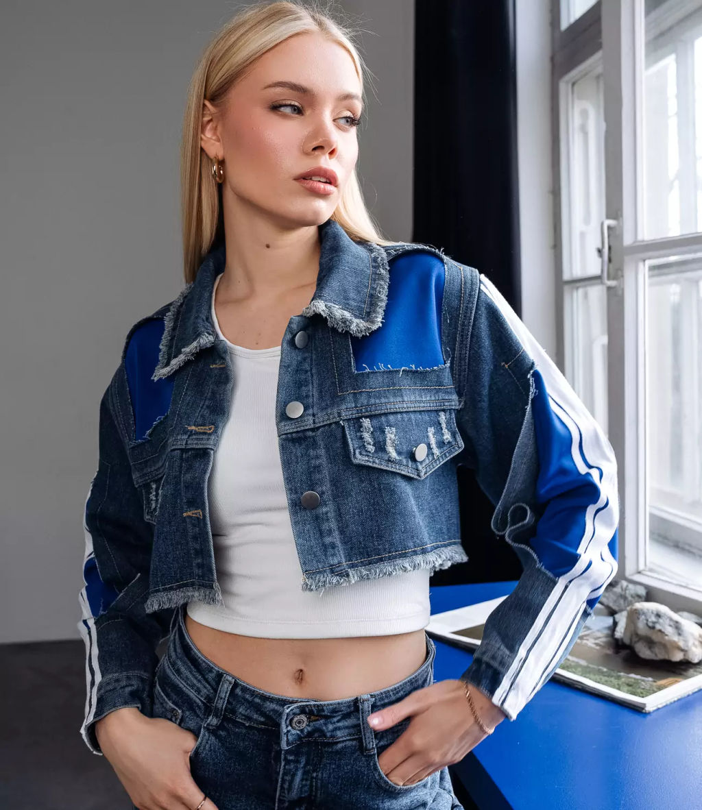 Джинсовая куртка #КТ8826 (3), синий