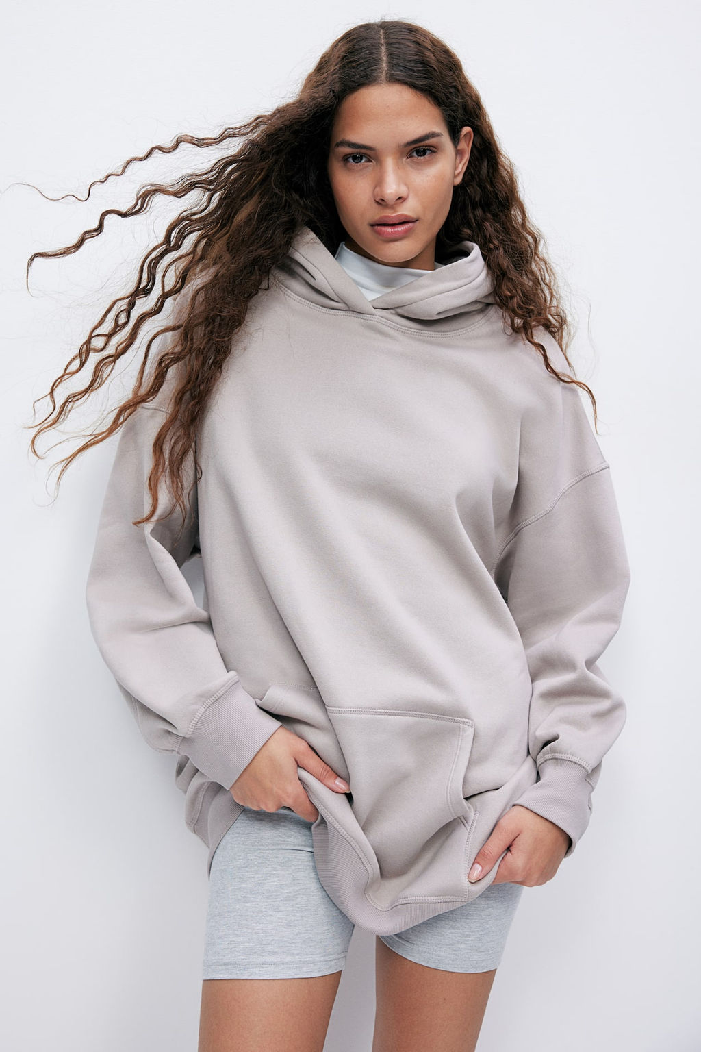 Vestido de algodon con capucha