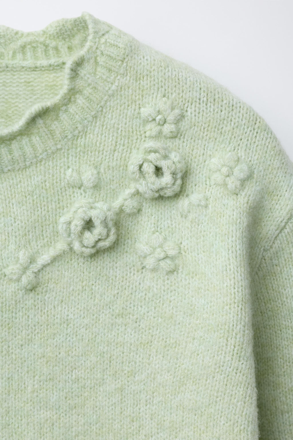 FLORAL CROCHET KNIT SWEATER - Zara фото 3