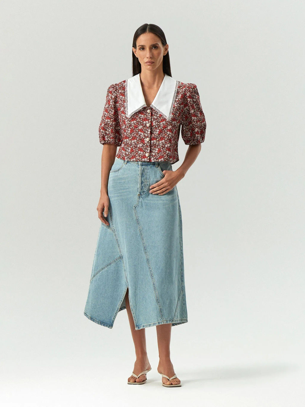 Emka / Укороченная блузка с воротником  фото 3