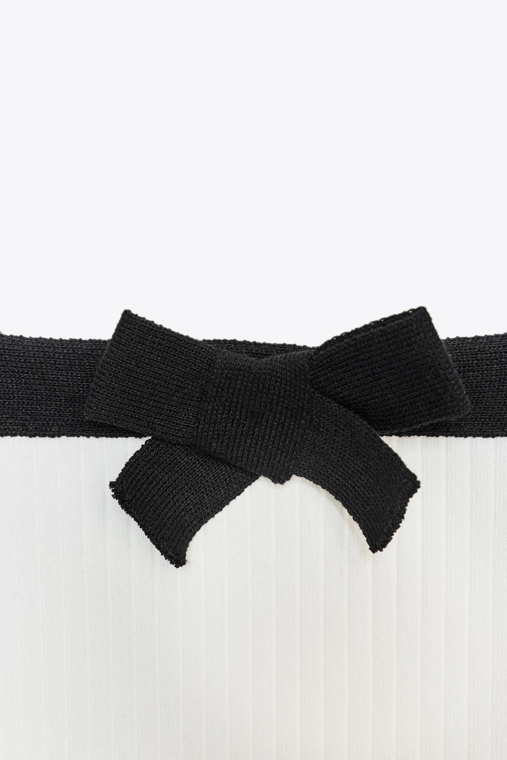 RIBBED KNIT TOP WITH BOW - Zara фото 6