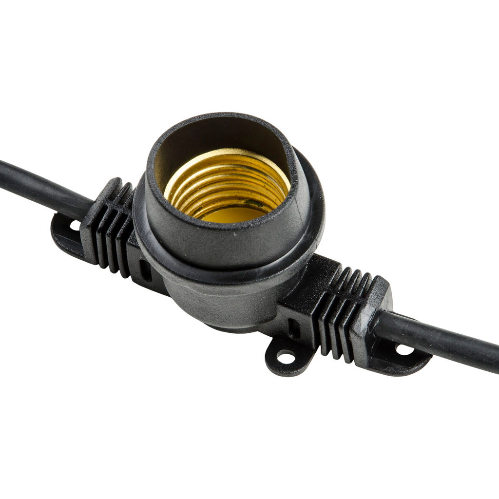 UDL-K121 10/E27/5M 5C IP65 BLACK BELT-LIGHT Гирлянда Белт-лайт, 5 м + 1,5м сетевой шнур. 10 патронов E27, шаг 50см. 5 заглушек. Чёрная. TM Uniel. - Volpe фото 5