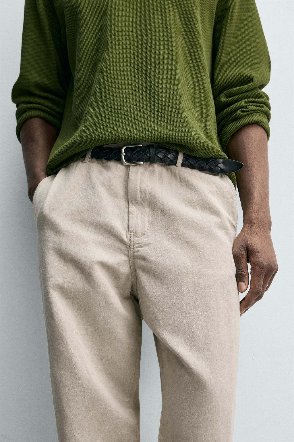 PANTAL?N FLUIDO STRAIGHT FIT / Gris perla - Zara фото 5