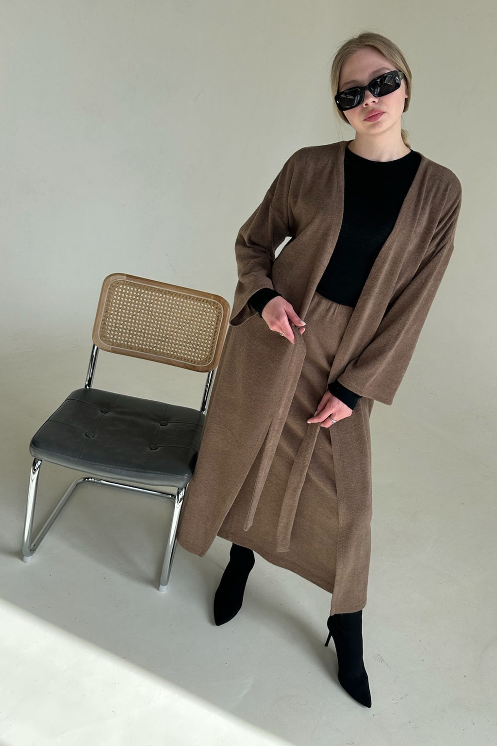 Кардиган WOOL044/04/Коричневый - M&G all natural фото 4