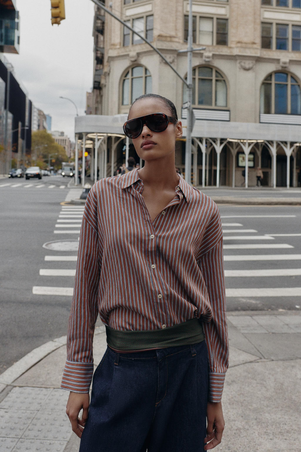 OVERSIZE STRIPED POPLIN SHIRT