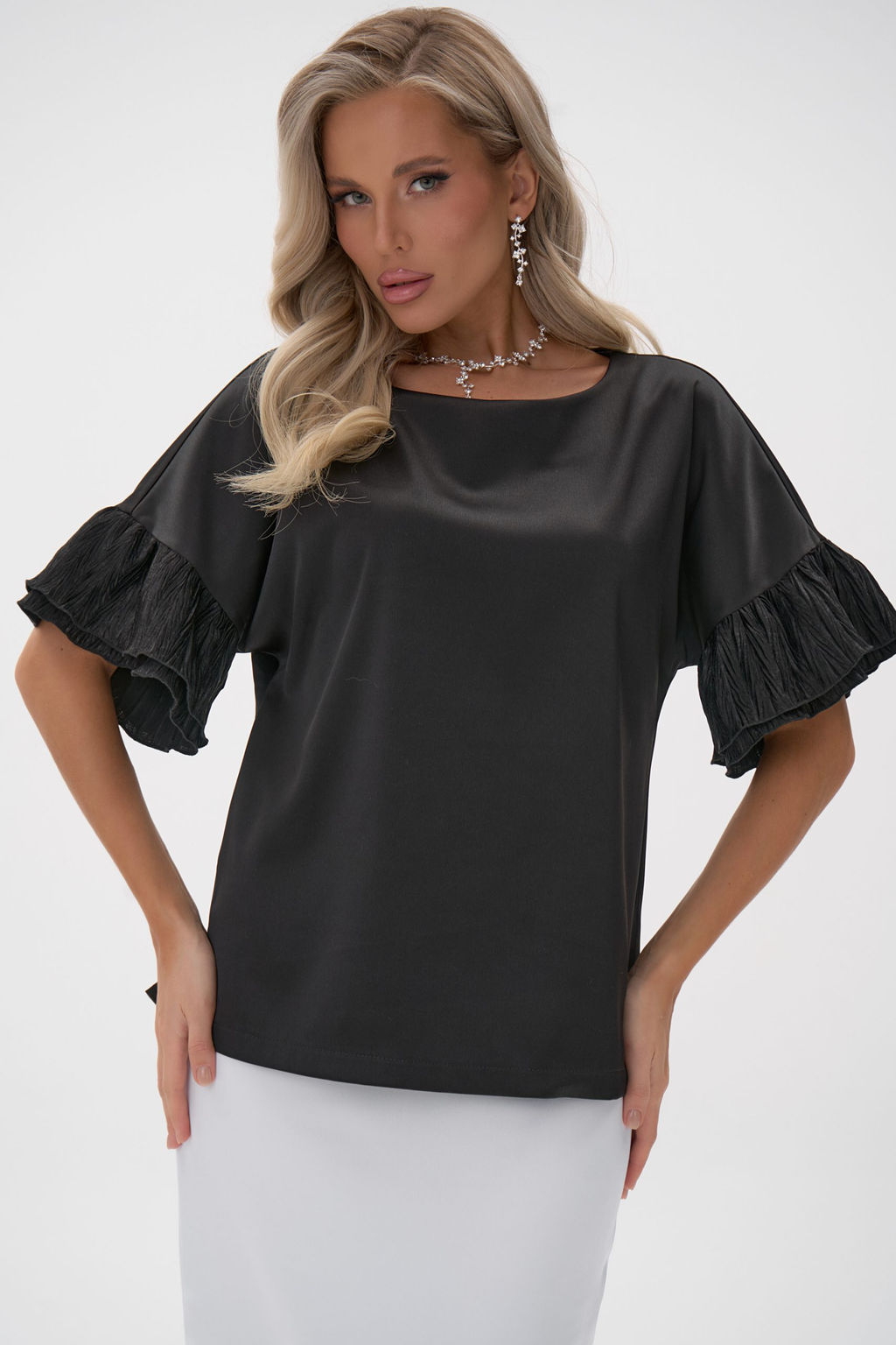 Блузка Луана (чёрный) - Эльза фото 12