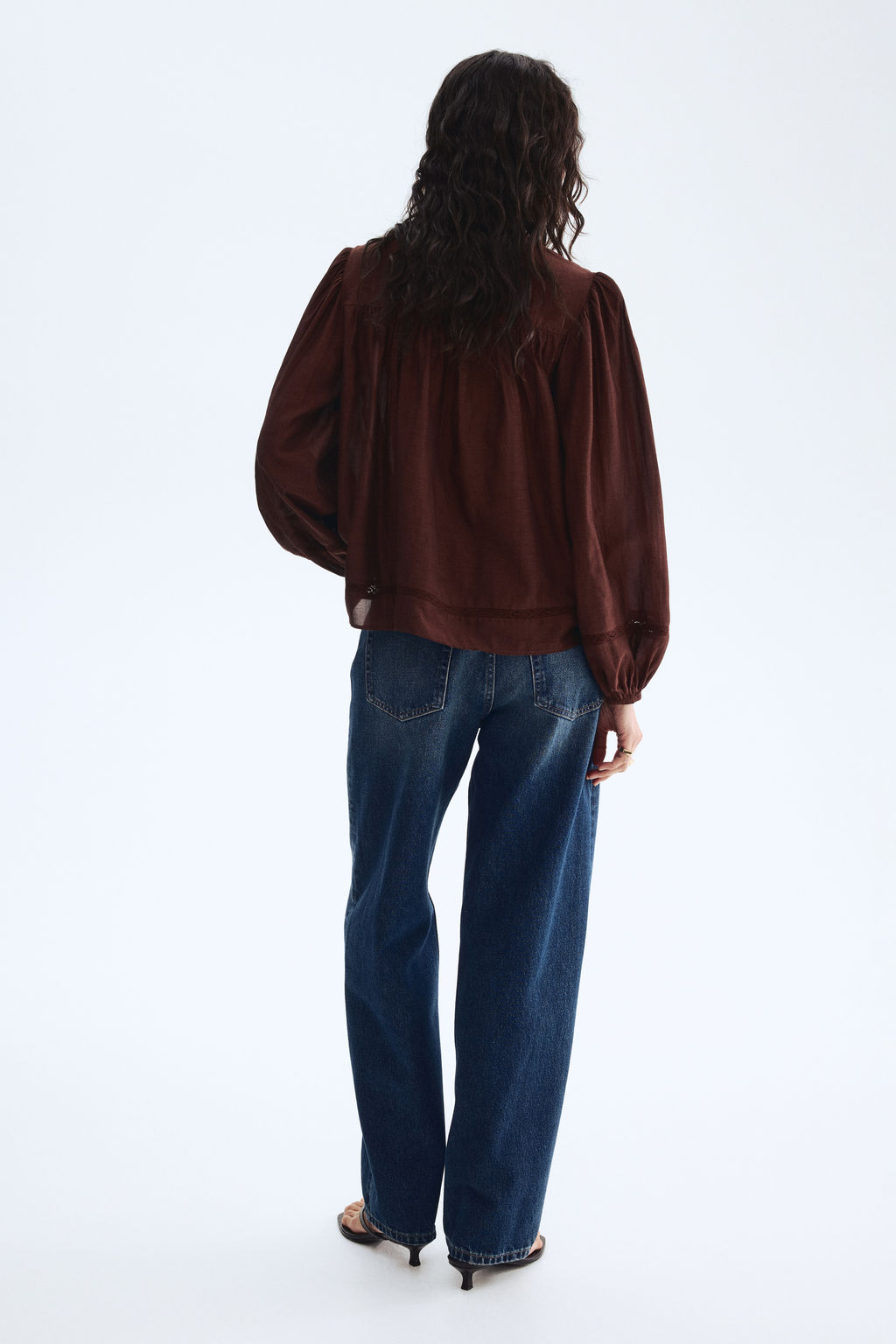 Blusa en mezcla de viscosa con inserci?n de encaje - H&m фото 5