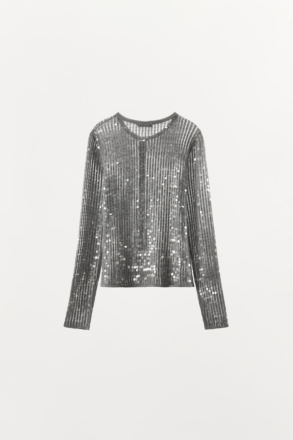 CHAQUETA PUNTO LENTEJUELAS / Gris vigor? - Zara фото 8