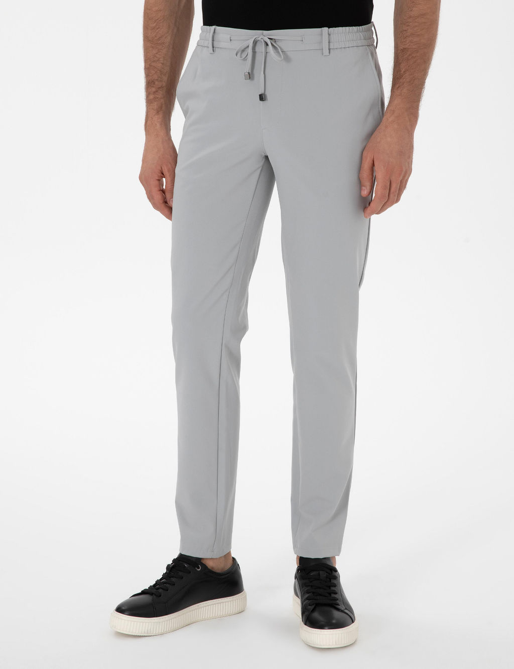 A__k Gri Slim Fit Beli Ba_c_kl_ Esnek Klasik Pantolon