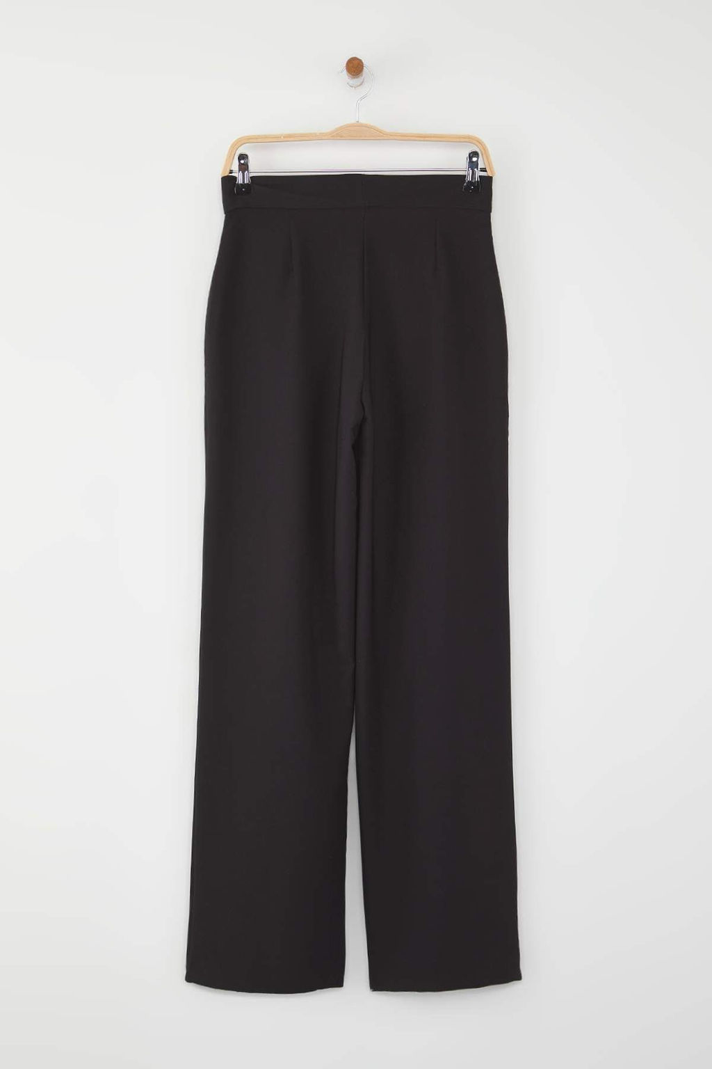 Trendyolmilla Siyah Derin Pilili Wide Leg/Genis Paca Pantolon TWOSS25PL00116  фото 6