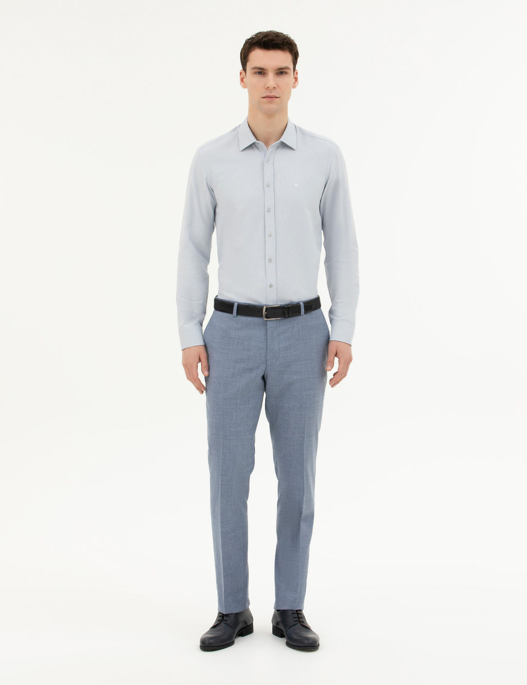Gri Slim Fit Uzun Kollu G_mlek