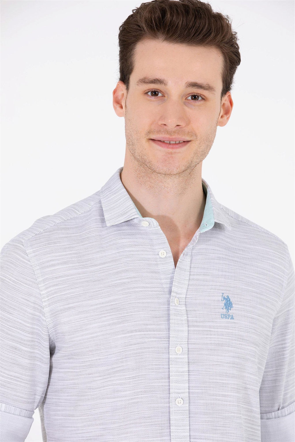 U. S. Polo Assn Мужская рубашка с длинным рукавом Stone Неожиданная скидка в корзине - U.s. polo assn фото 3