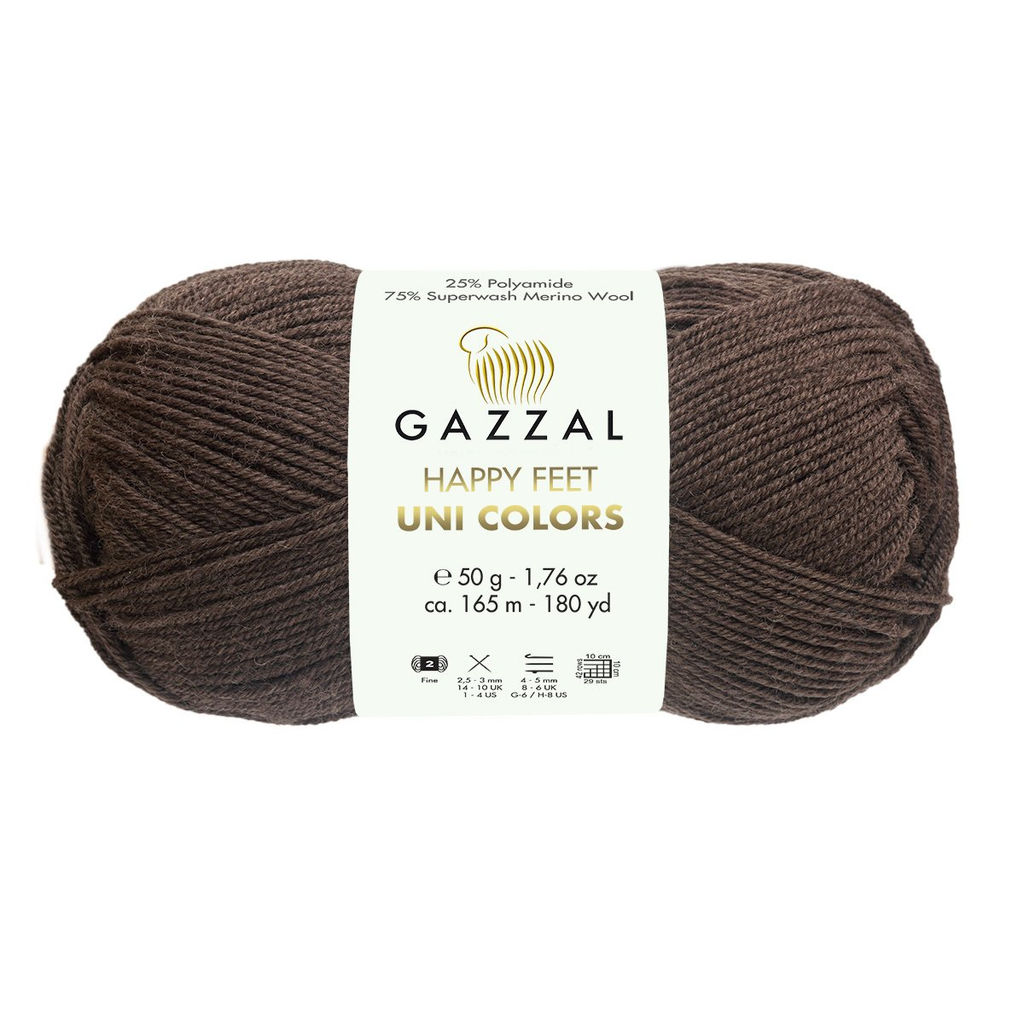 Хеппи фит однотонный (Happy feet Uni Colors) пряжа GAZZAL 75%меринос 25%полиамид10х50г/165м
