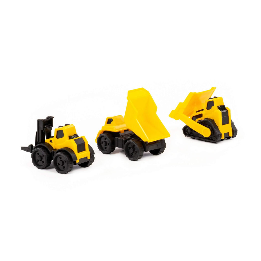 Самосвал-мини + Бульдозер-мини гусеничный + Погрузчик-мини вилочный (в пакете) - Полесье фото 3