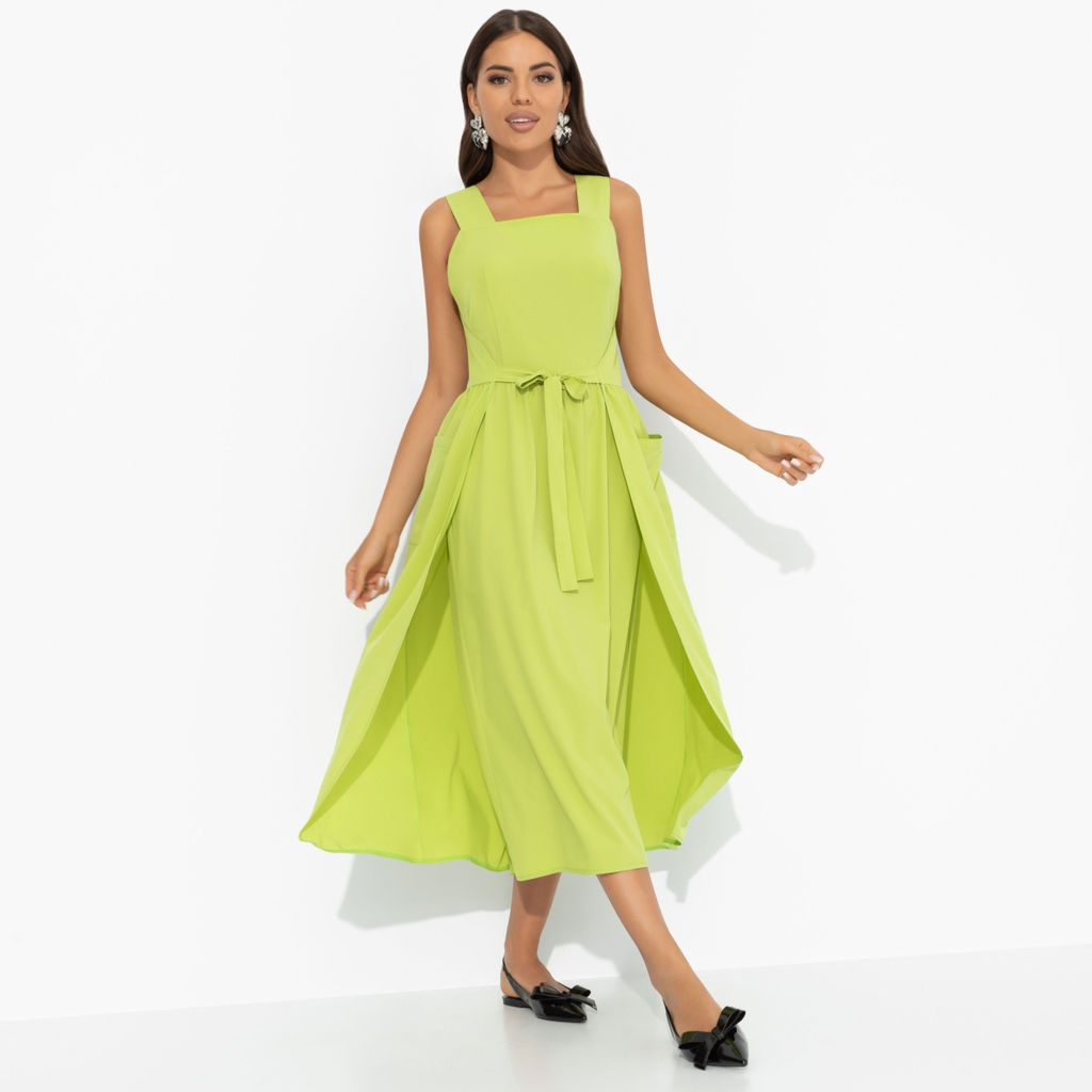 Сарафан с завязками на запах, Захватывающе стильная (лайм) - Charutti фото 7
