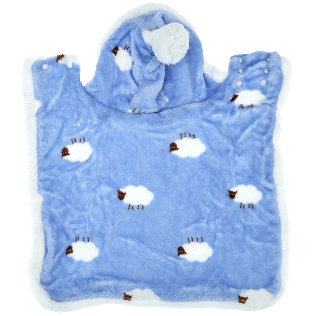Пэт тойс (Pet toys) Одежда для собаки Накидка на меху Овечка с капюшоном, с помпоном, на кнопках, р-р S, длина спинки 29см/обхват шеи 28-32см, цвет-голубой, флис/искусственный мех (100% полиэстер) (Китай) фото 5