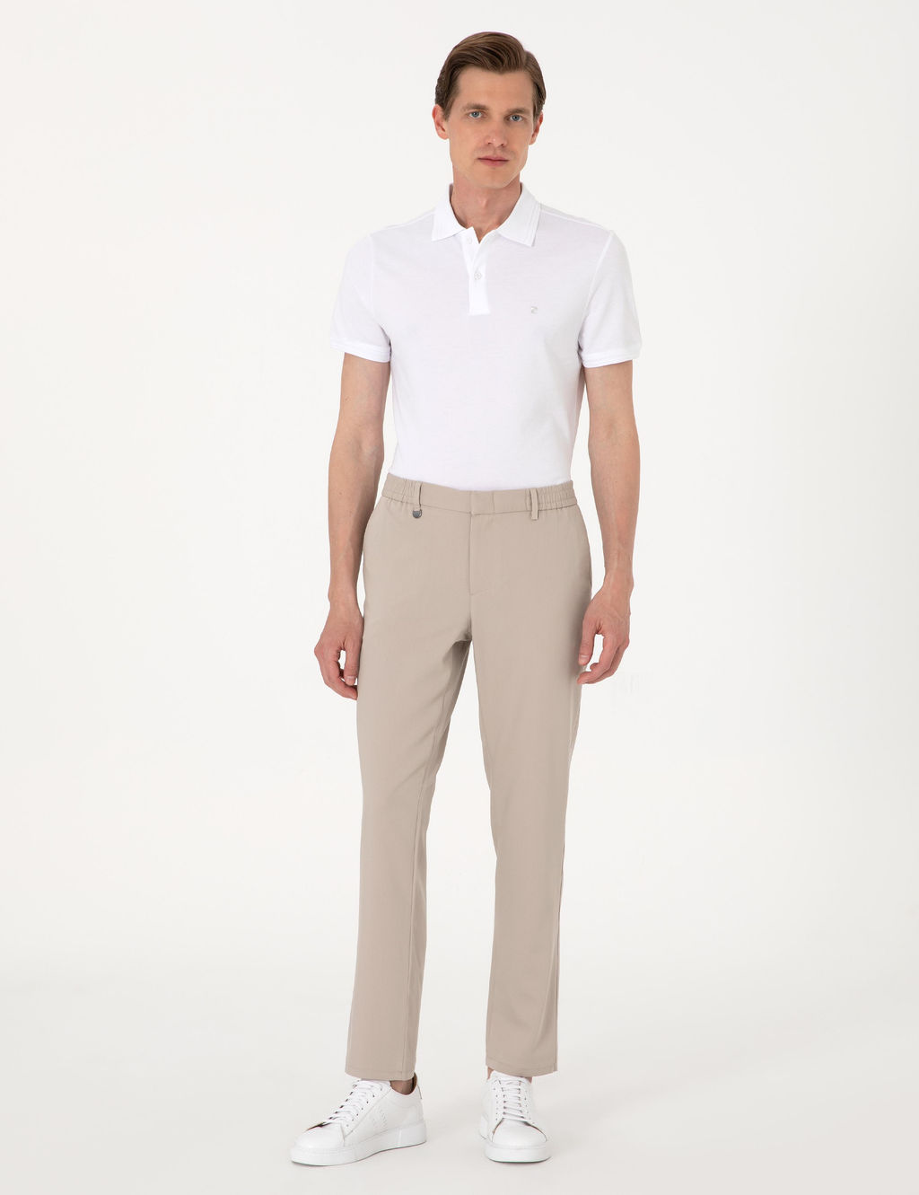 Bej Slim Fit Kuma_ Pantolon