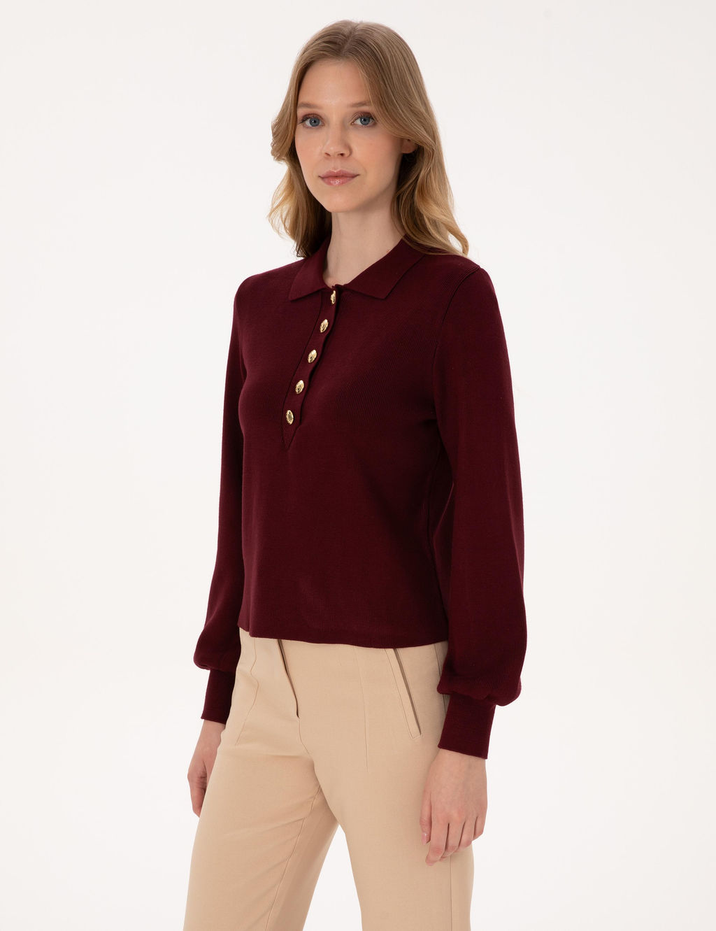 Vi_ne Slim Fit Polo Yaka Kazak