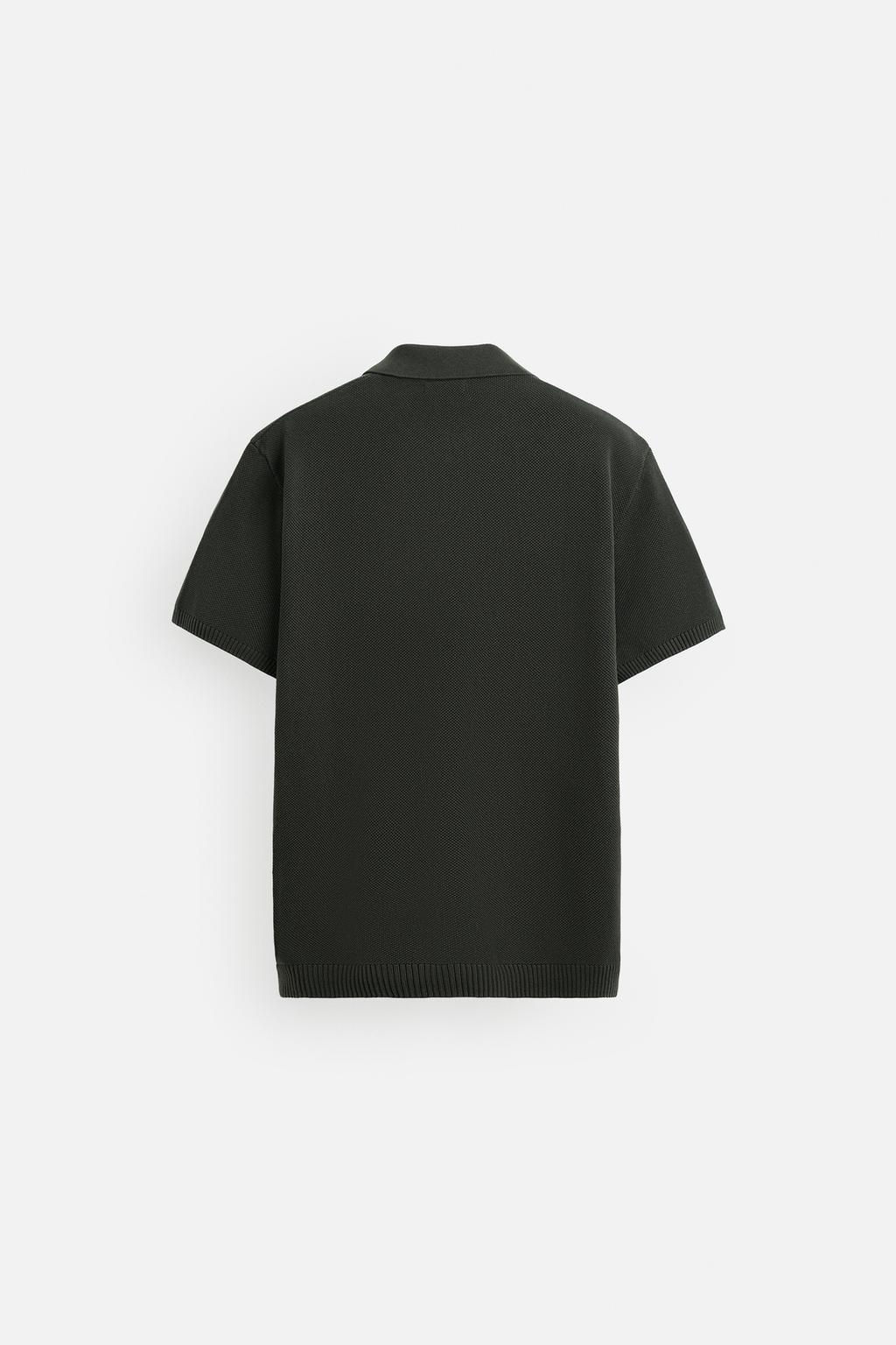 TEXTURED KNIT POLO SHIRT - Zara фото 18
