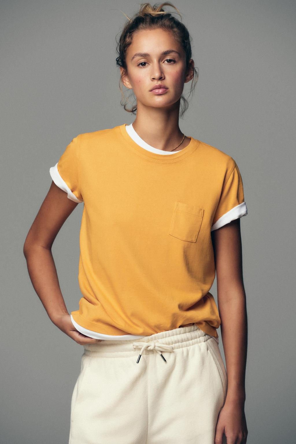 WASHED T-SHIRT WITH POCKET - Zara фото 19