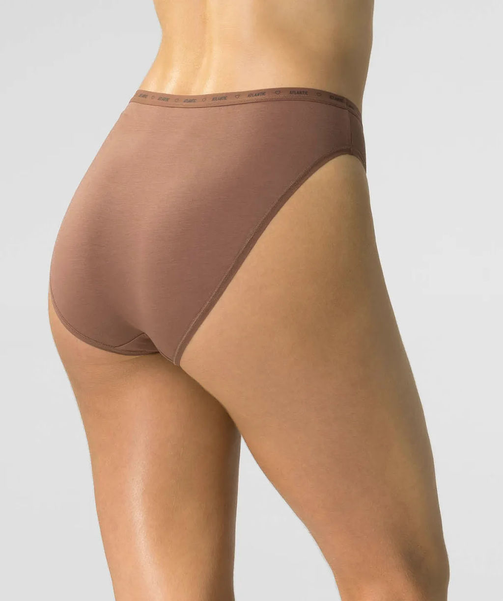 ATLANTIC 3CLP-010 Трусы спорт с высокой посадкой High Sport Leg - набор 3 шт. черный + светлый капучино + светло-бежевый  фото 4