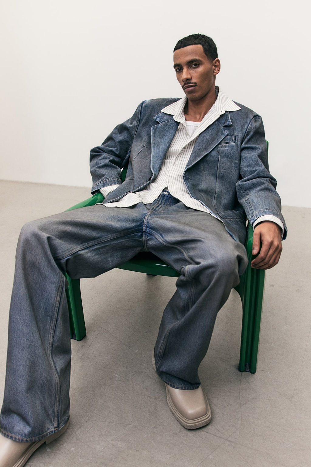 Americana en denim Loose Fit - H&m фото 3