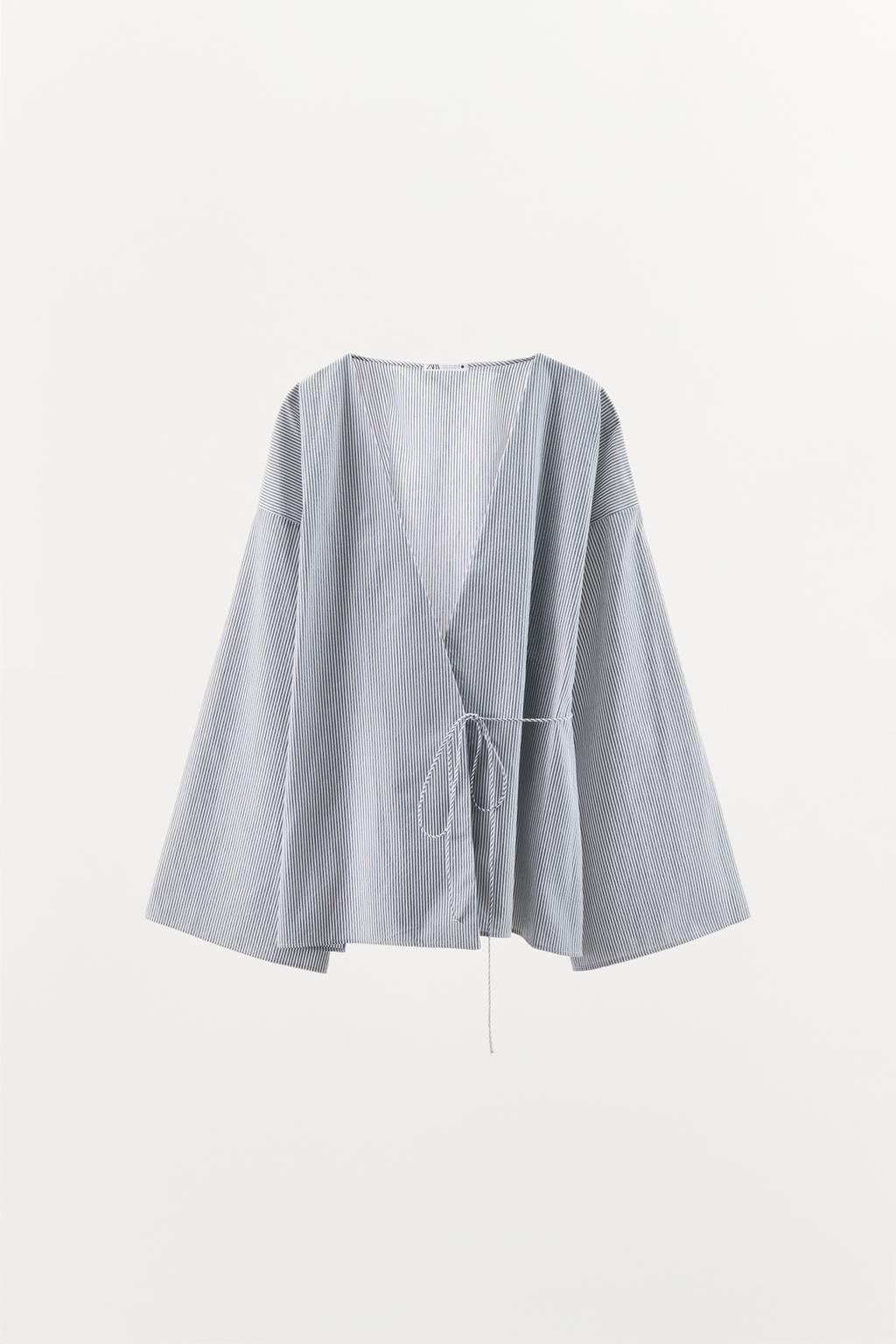 STRIPED KIMONO SHIRT - Zara фото 4