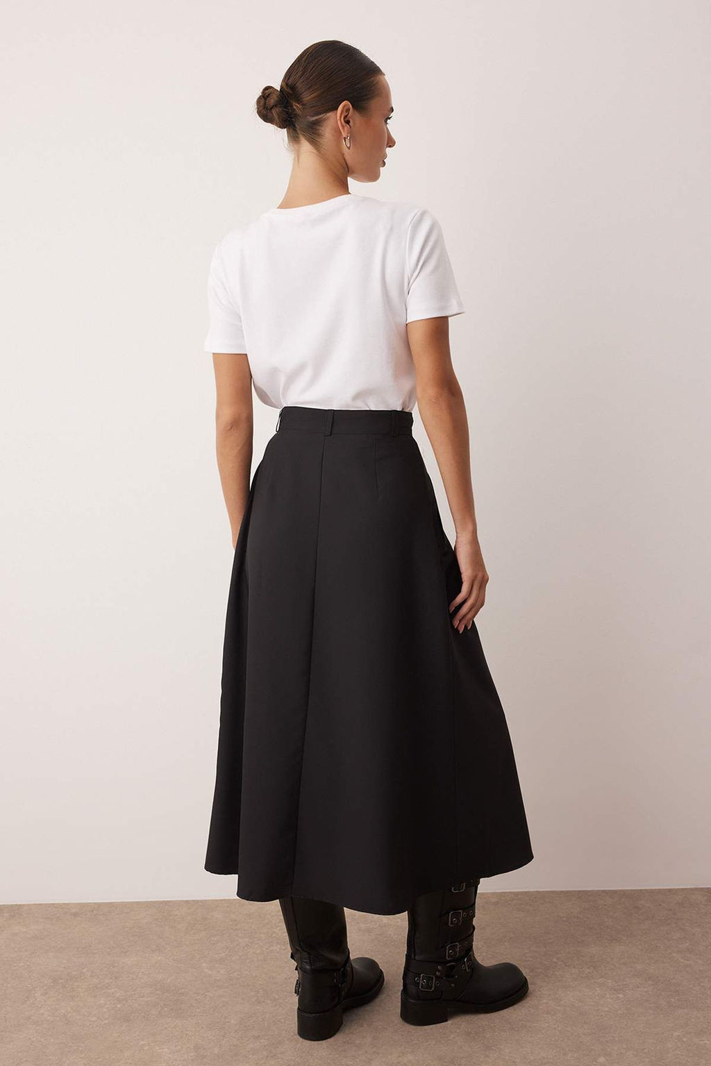 Siyah Onu Y?rtmacl? Dokuma Midi Etek TWOAW26ET00042 - Trendyolmilla фото 4