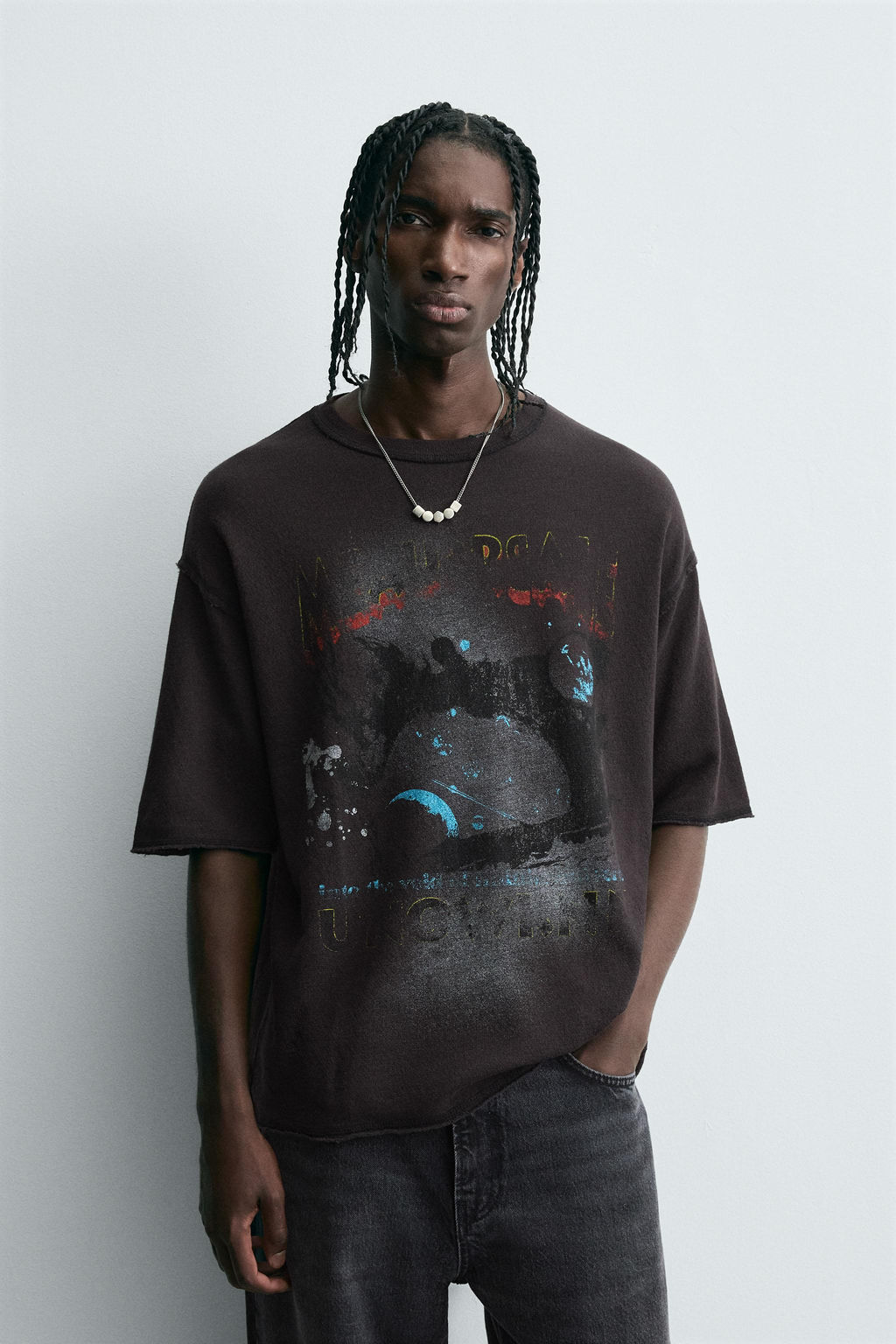 WASHED PRINTED KNIT T-SHIRT - Zara фото 2