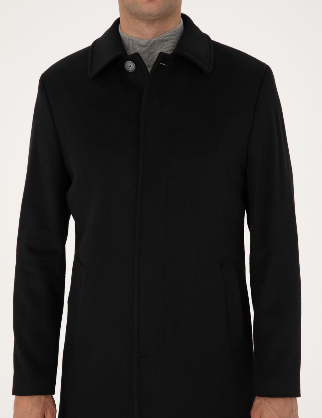 Siyah Slim Fit Ka_e Kaban - Pierre cardin фото 7