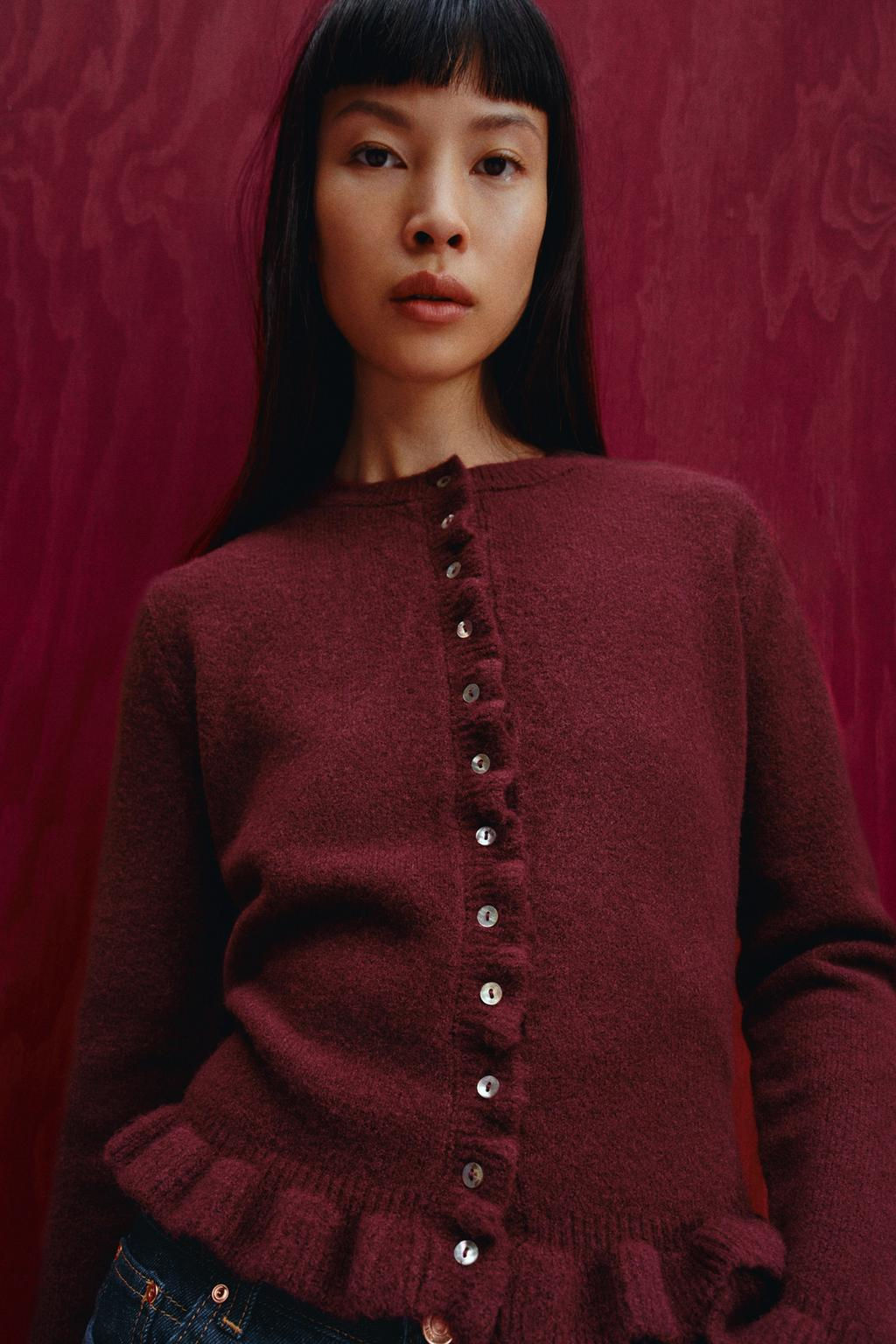 RUFFLED KNIT CARDIGAN - Zara фото 2