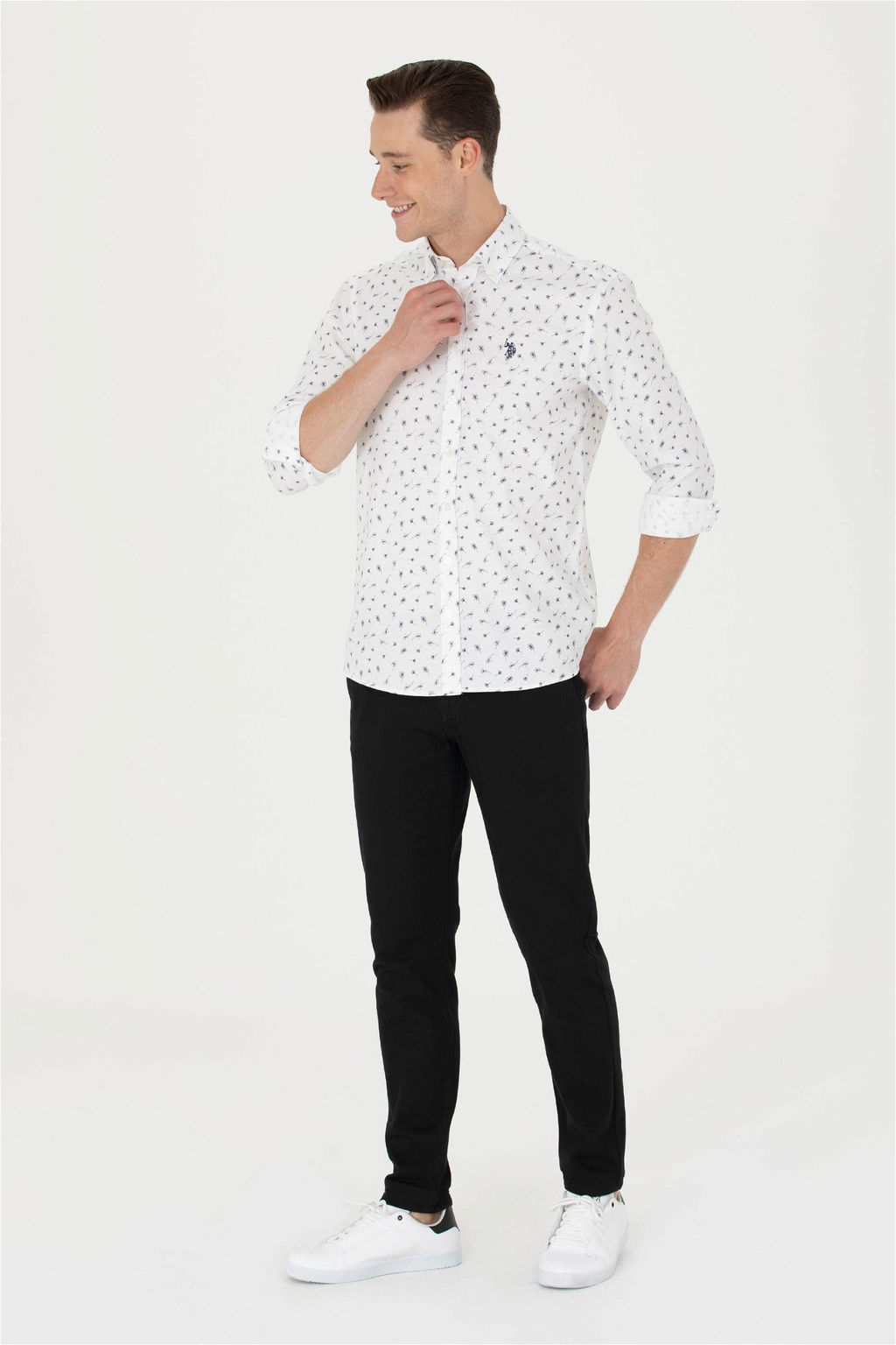 U. S. Polo Assn Мужская белая рубашка с длинным рукавом - U.s. polo assn фото 11