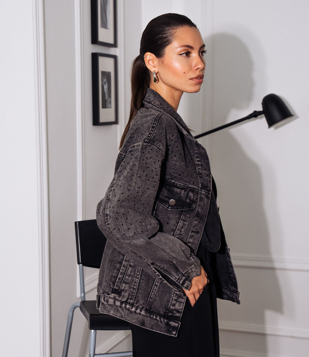 Джинсовая куртка #БШ2620, тёмно-серый