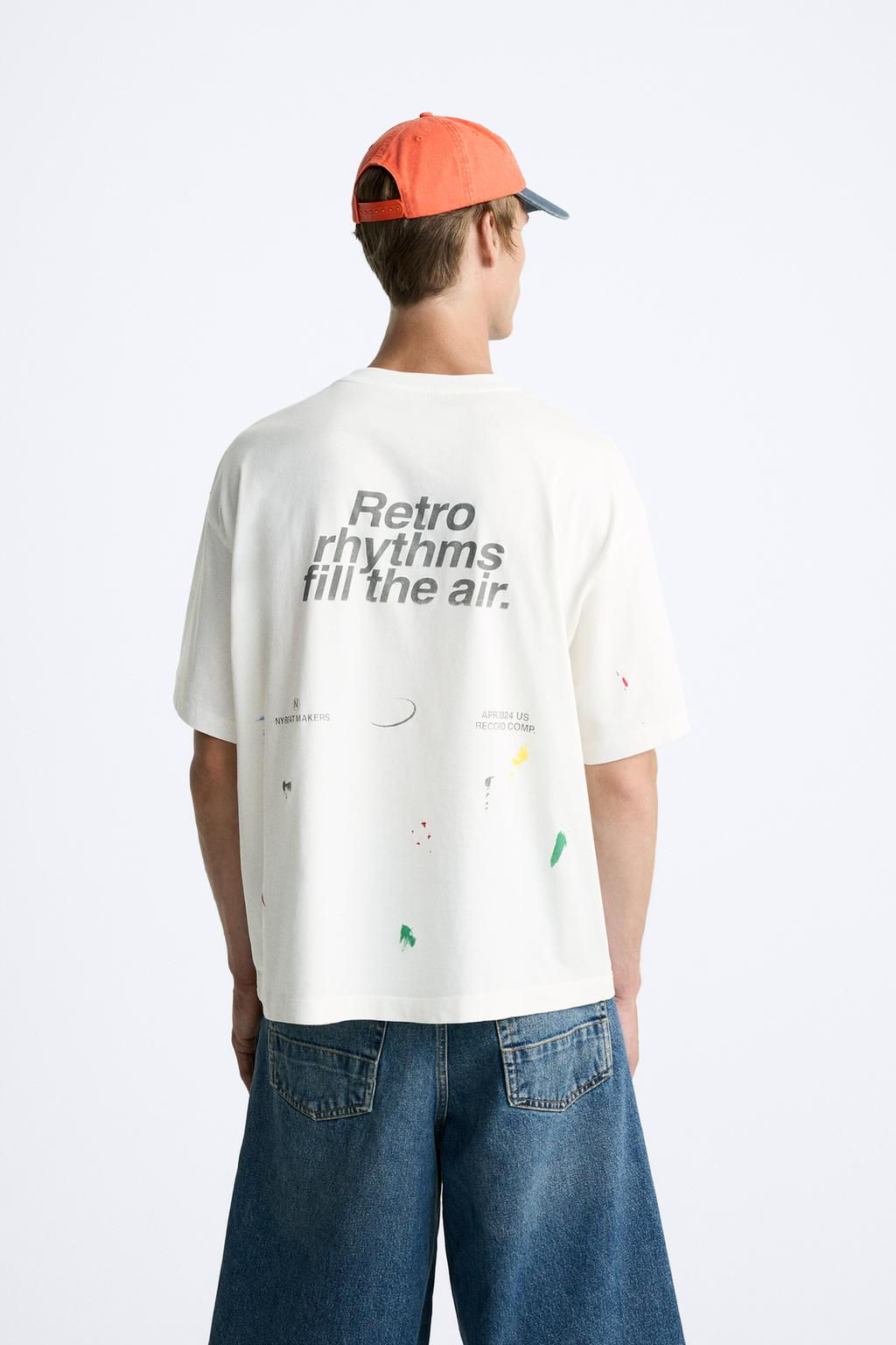 PAINT SPLATTER T-SHIRT WITH SLOGANS - Zara фото 11