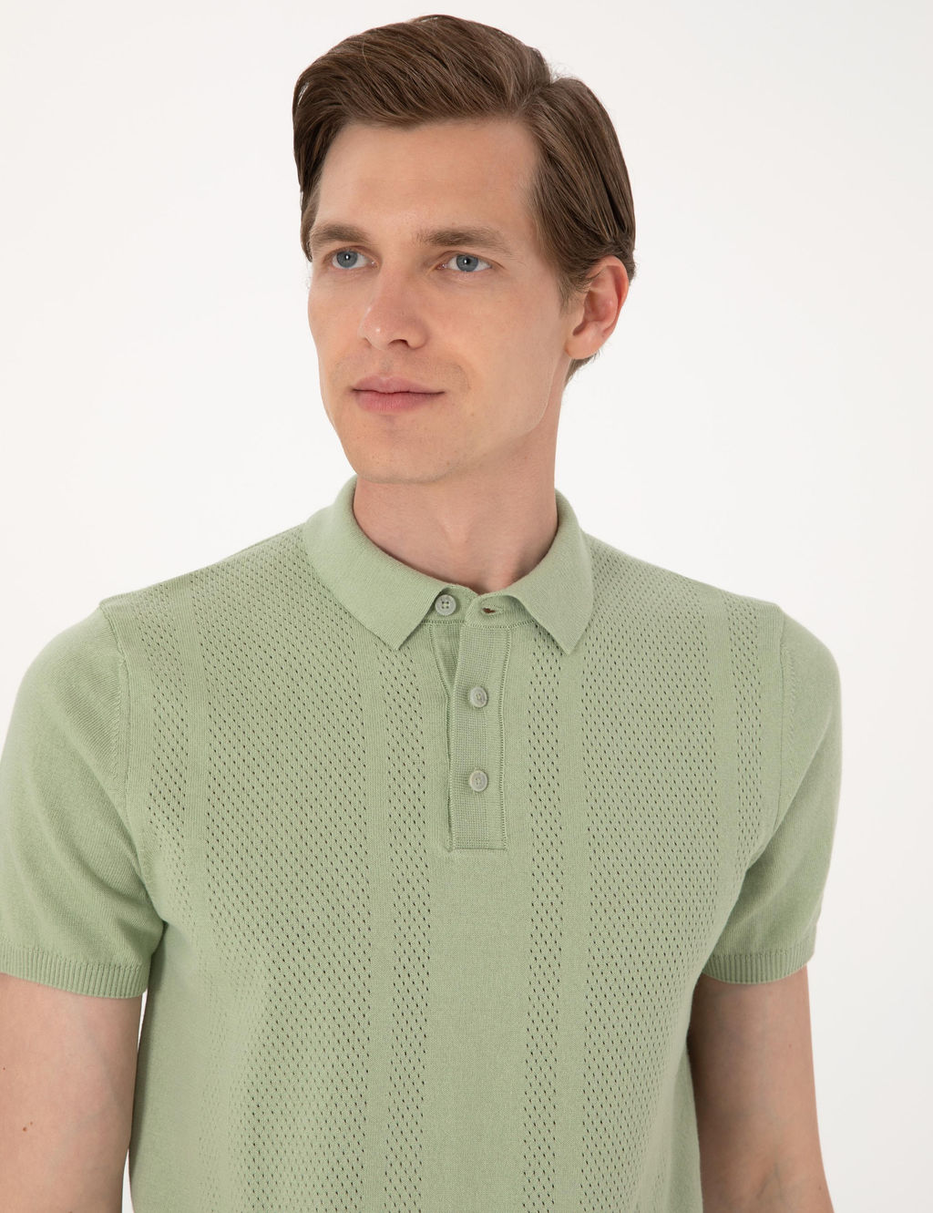 A__k Haki Slim Fit %100 Pamuk Polo Yaka Triko Ti__rt - Pierre cardin фото 2