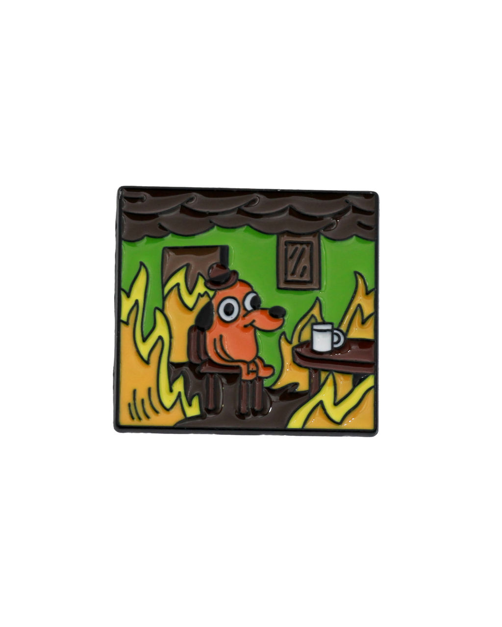 Металлический значок Собачка в огне - Krumpy фото 3