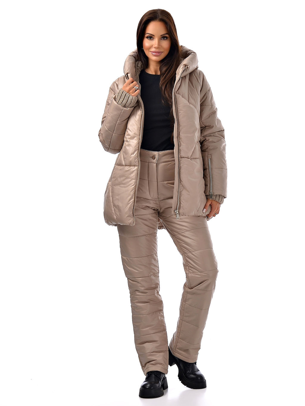 Зимняя куртка с вязанной отделкой - А+б коллекция фото 4