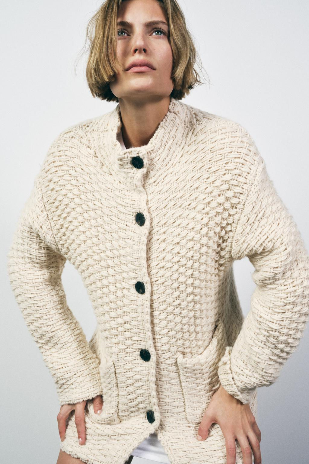 HIGH-NECK KNIT COAT - Zara фото 4