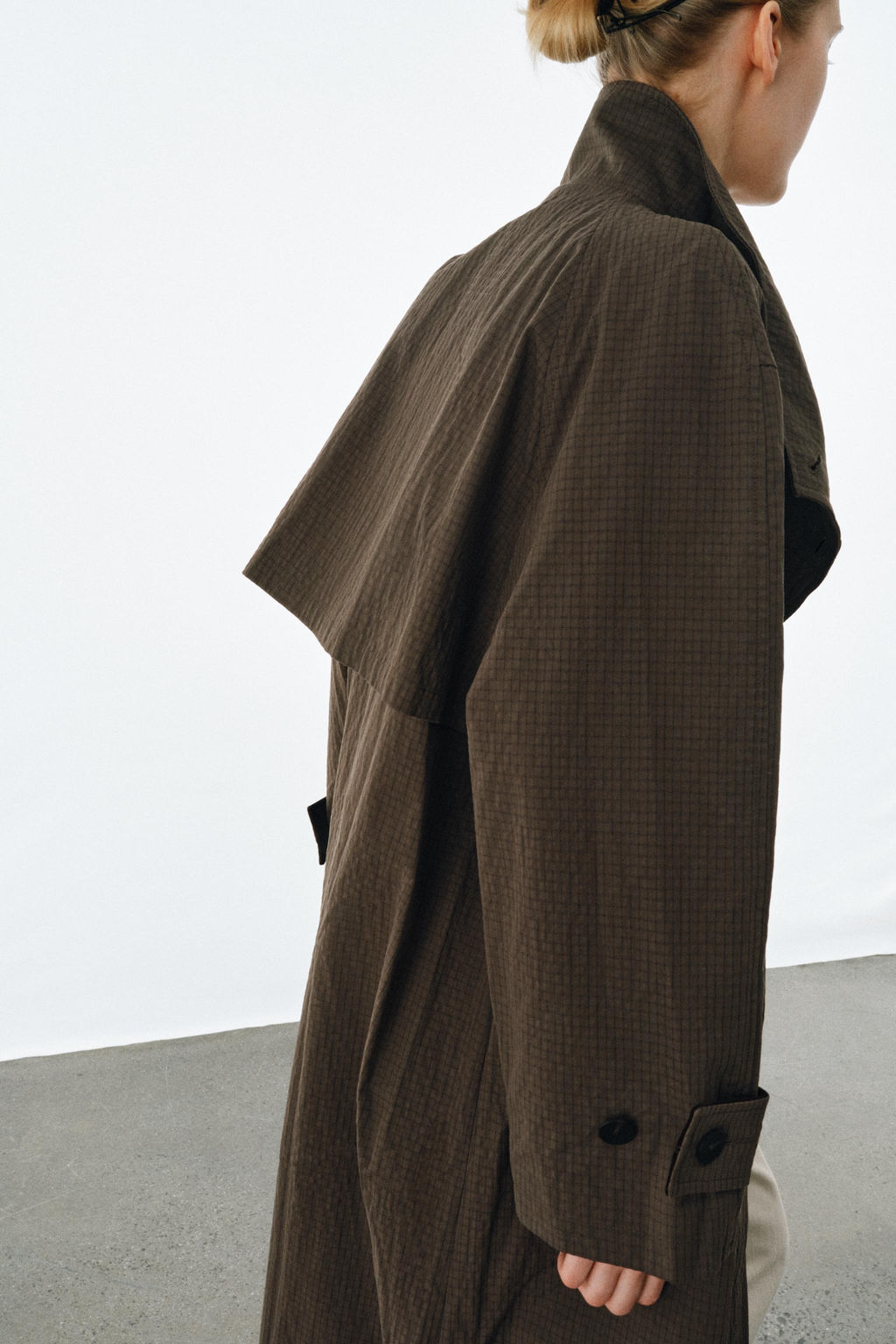 ZW COLLECTION OVERSIZE CHECK TRENCH COAT - Zara фото 17