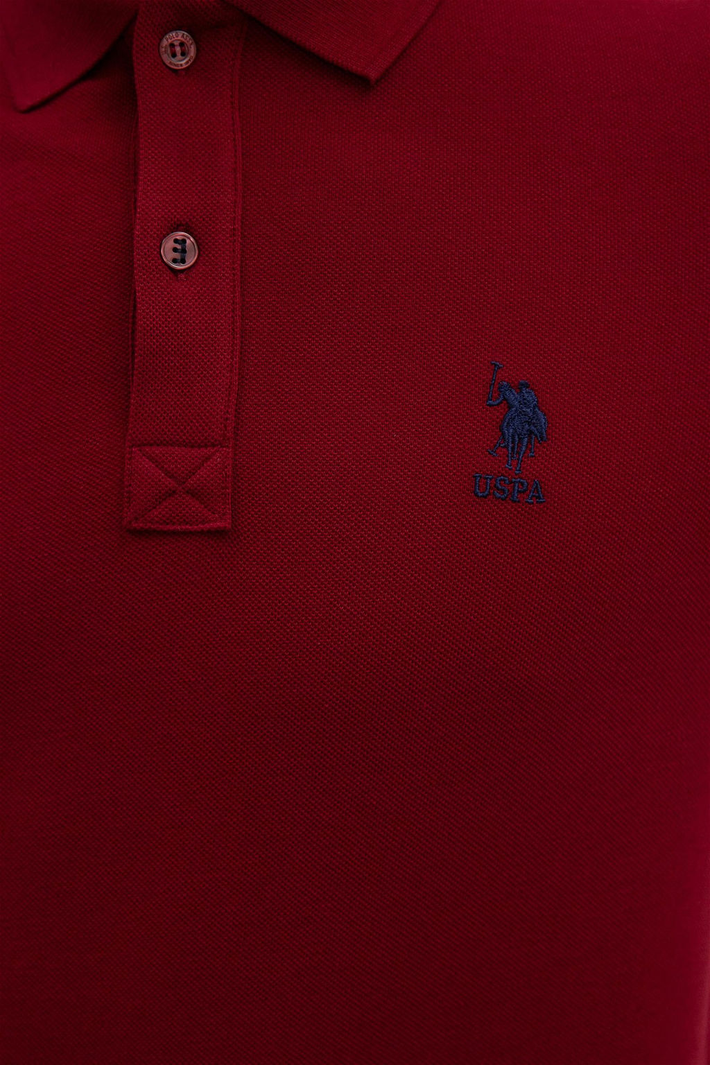 U. S. Polo Assn / Мужская базовая футболка сливового цвета с воротником-поло - U.s. polo assn фото 5
