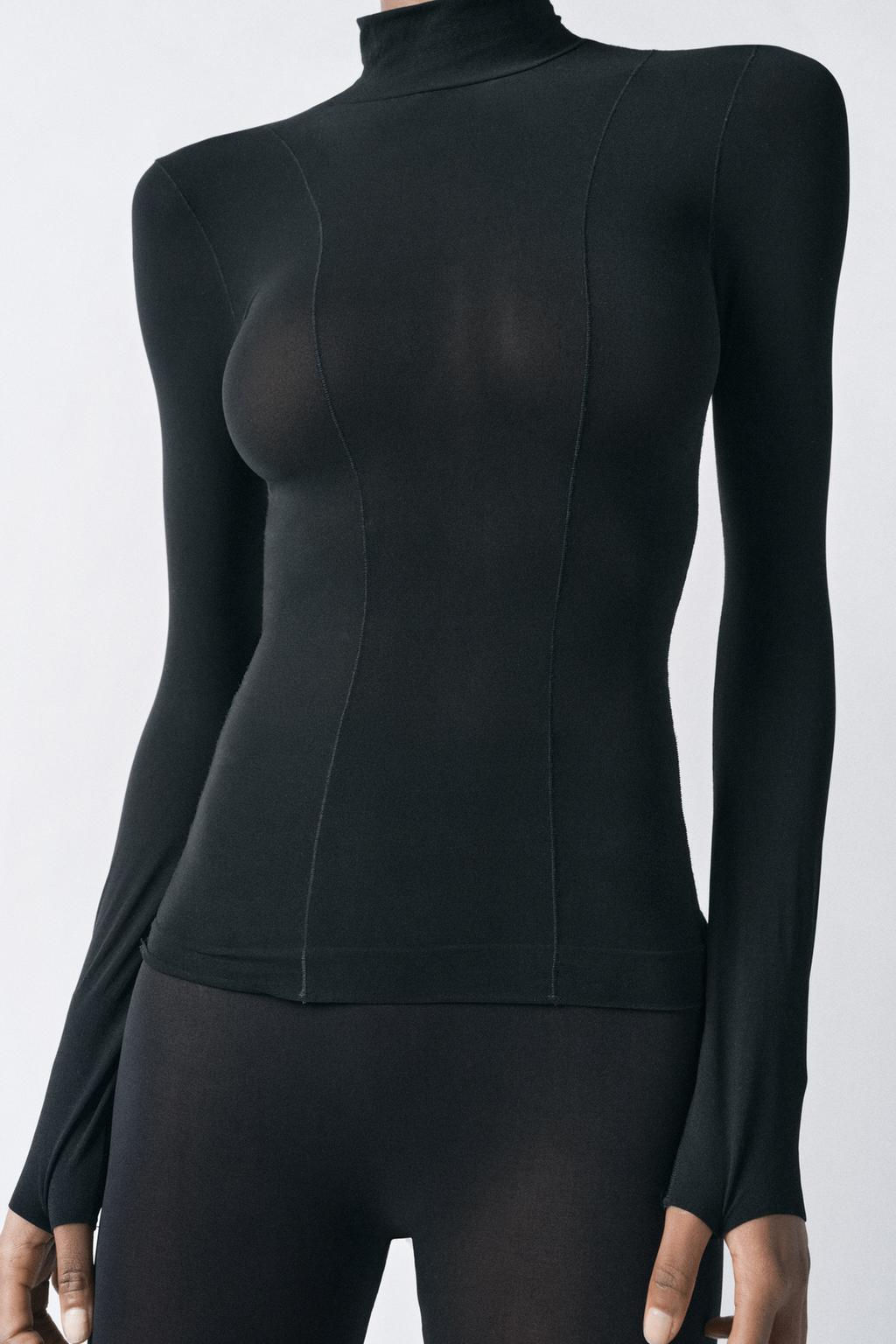FITTED TOP WITH TOPSTITCHING - Zara фото 9