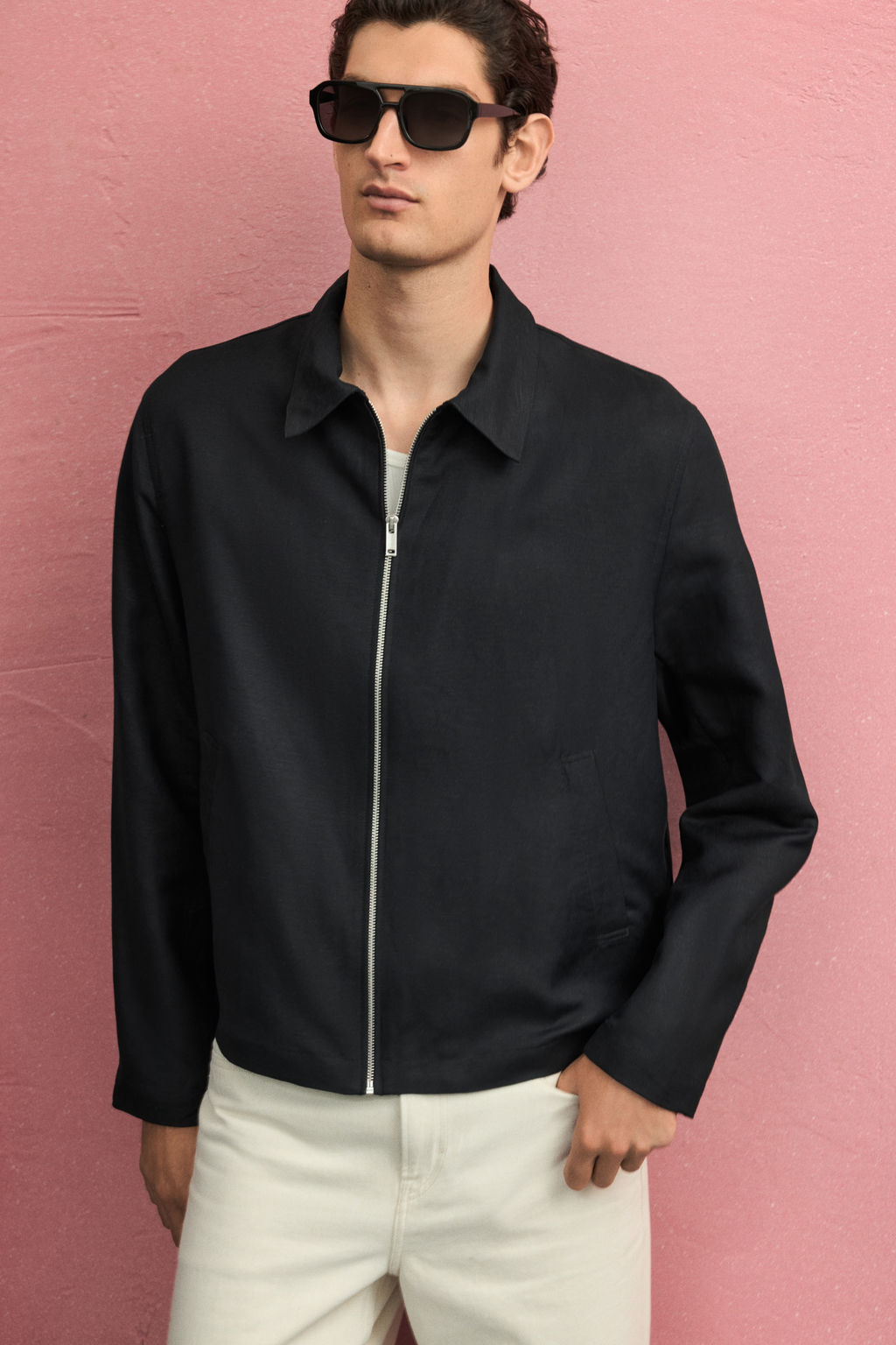 Cazadora en mezcla de lino Regular Fit - H&m фото 3