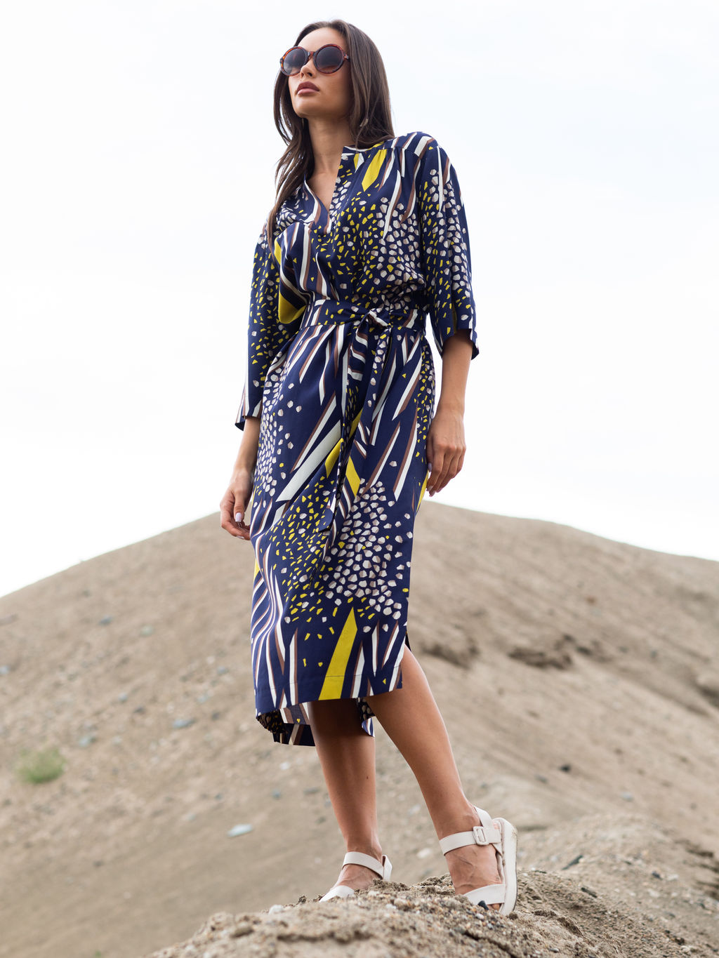 Платье из вискозы с принтом